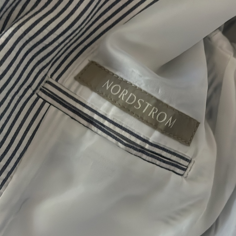 Nordstrom Navy and White seersucker Blazer - Picture 2 of 4
